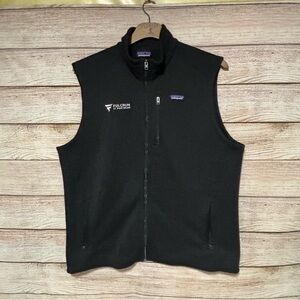 Patagonia Blue Full Zip Fleece Outdoors Warm Men's Vest XXL Company Logo